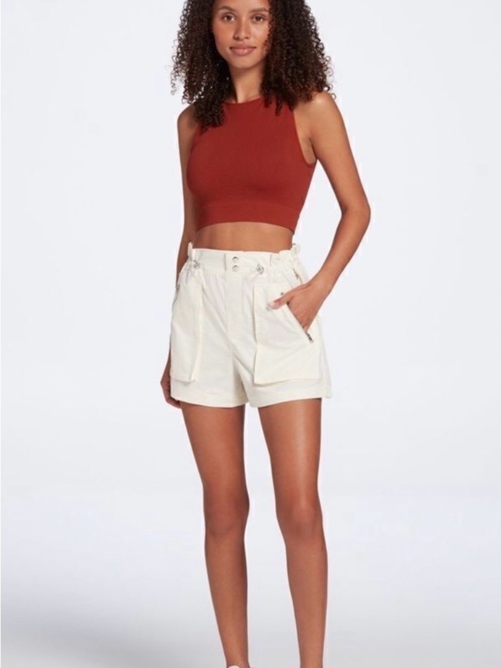 NWT Calia High Rise Paperbag Shirts Size Medium 3.5" Inseam